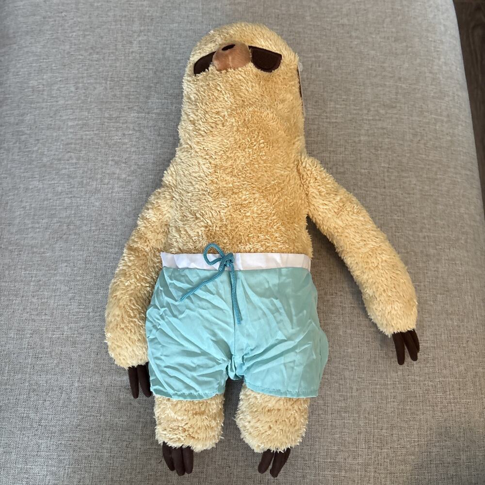 New Pusheen Sloth Shorts & Sunglasses Plush Stuffed Animal NWT 17" GUND Cat